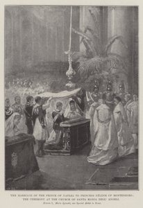 Het huwelijk van de prins van Napels met prinses Helene van Montenegro, de ceremonie in de kerk van Santa Maria Degl