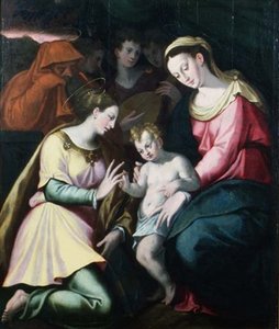 Het mystieke huwelijk van St. Catherine, c.1600 door Italian School