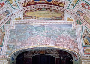 De wegen van Rome, tijdens het bewind van paus Sixtus V door Italian School