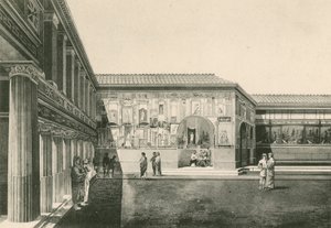 De Stabiaanse Baden - De Binnenplaats van de Stucwerken zoals het was door Italian School