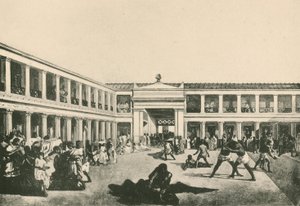 De Stabiaanse Baden - De Worstelingplaats zoals het was door Italian School