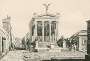 De tempel van Fortuna zoals het was (gravure)