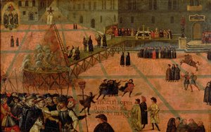 De Marteling van Savonarola (1452-98) door Italian School