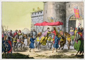 Het huwelijk van Edward I en Eleanor van Castilië, plaat 22 uit De geschiedenis van de naties door Italian School