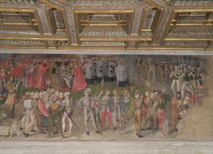 De eed van trouw aan de eerste kapitein Luigi Gonzaga in 1328 door Italian School