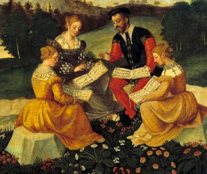 Het vocale concert door Italian School