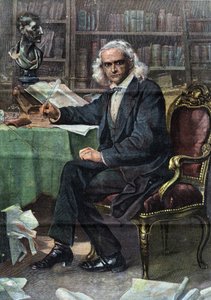 Theodor Mommsen (1817 - 1903), Duits historicus en politicus (Nobelprijs voor Literatuur 1902) - in "La Tribuna illustrata". door Italian School