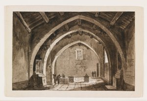 Zicht op een kerkinterieur door Italian School