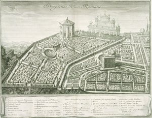 Uitzicht op de Romeinse tuin, 1772-1784 door Italian School