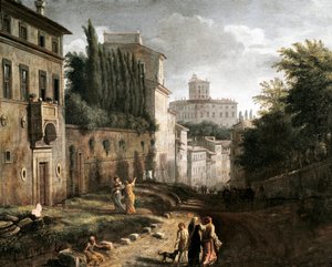 Uitzicht op de San Bonaventura-straat op de Palatijnse heuvel in Rome door Italian School