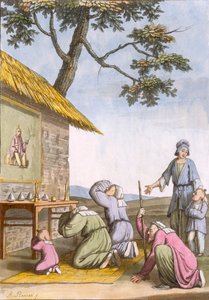 Taoïstisch heiligdom langs de weg op het platteland, uit Costume dei... door Giulio Ferrario, ca. 1820s-30s door Italian School
