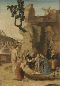 Aanbidding van de herders door Italian School