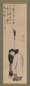 Hanshan en Shide Japans: Kanzan en Jittoku, eind 18e eeuw door Ito Jakuchu