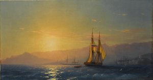 Russisch: "Zonsondergang op zee" Zonsondergang op zee