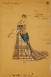 Kostuumontwerp voor het ballet Doornroosje van P. Tsjaikovski, 1887
