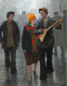 Een jong stel, 1920s door Ivan Alexeyevich Vladimirov