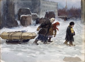 Begrafenis van een arbeider die geen communist was door Vladimirov, Ivan Alexeyevich