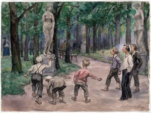 Sportwedstrijd in de keizerlijke tuin, Sint-Petersburg door Ivan Alexeyevich Vladimirov