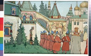 Decorontwerp voor het toneelstuk Finist de Valk door Ivan Yakovlevich Bilibin