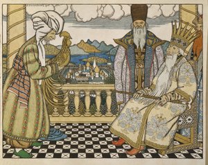 Illustratie voor het sprookje De Gouden Haan van Alexander Poesjkin (1799-1837). Werk van Ivan Yakovlevich Bilibin (1876-1942) door Ivan Yakovlevich Bilibin