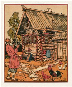 Illustratie bij Het verhaal van de visser en de vis door Ivan Yakovlevich Bilibin