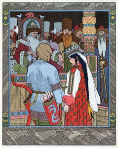 Tsarevitsj Ivan, de vuurvogel en de grijze wolf, c.1899 door Ivan Yakovlevich Bilibin