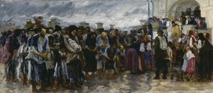 Bedelaars bij de kerk door Ivan Ivanovich Tvorozhnikov