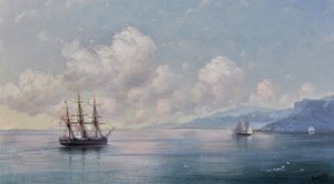 Schip voor de Krimkust, 1881 door Ivan Konstantinovich Aivazovsky
