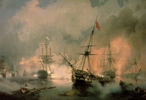 De Slag bij Navarino, 20 oktober 1827 door Ivan Konstantinovich Aivazovsky