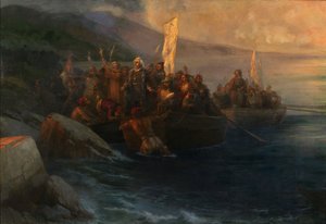 De ontscheping van Christoffel Columbus op San Salvador, 12 oktober 1492, 1892 door Ivan Konstantinovich Aivazovsky