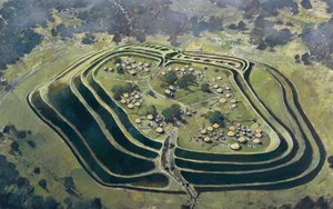 Oude Oswestry Heuvel Fort, op het hoogtepunt van zijn bezetting, IJzertijd, ca. 1970-2010