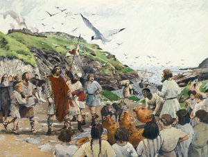 Kasteel Tintagel Legendarische geboorteplaats van Koning Arthur, Cornwall, Donkere Middeleeuwen, 1994
