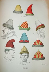Russische hoofddeksels uit de 15e en 16e eeuw, 1850-1852