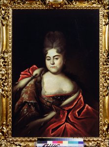 Portret van grootvorstin Natalja Aleksejevna van Rusland (1673-1716), zus van tsaar Peter de Grote