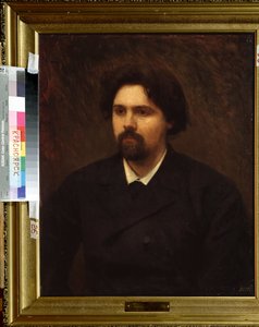 Portret van de kunstenaar Vasilli Ivanovich Sourikov (1848-1916). Schilderij van Ivan Nikolayevich Kramskoi (1837-1887)