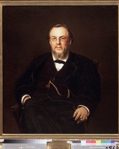 Portret van verzamelaar Dr. Sergei Botkin door Ivan Nikolaevich Kramskoy