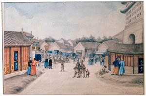 Chinese schetsen, Tsyan Minh-brug, ca. 1804-1806 door Ivan Petrovich Alexandrov