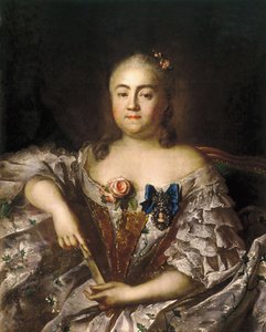 Portret van gravin Varvara Alexeyevna Sheremetyeva 1711-1767, ca. 1760
