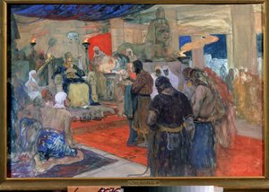 Egyptische oudheid: "een farao voor zijn hof", ca 1900