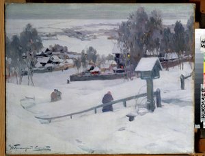 Winteravond, 20e eeuw (olieverf op doek)