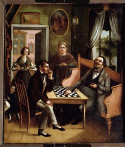 De damspelers door Ivan Stepanovich Doshchennikov