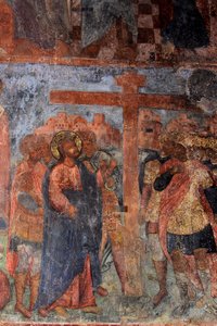 Fresco in de Kathedraal van Onze-Lieve-Vrouw van het Teken, Novgorod, vroege 18e eeuw