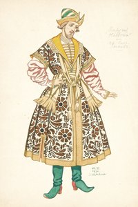 Kostuumontwerp voor de opera De Bruid van de Tsaar door N. Rimsky-Korsakov