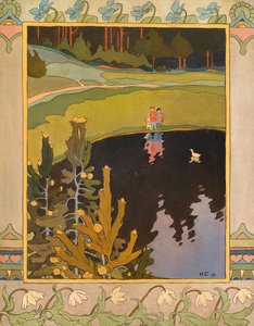 Illustratie bij het sprookje De Witte Eend door Ivan Yakovlevich Bilibin