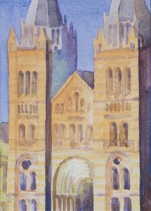 Hoofdingang van het Natuurhistorisch Museum, Londen, Zonsondergang, 1994 door Izabella Godlewska de Aranda