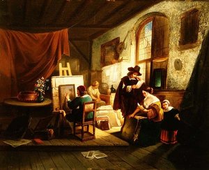 Het atelier van de kunstenaar door J.A.B. Stroebel