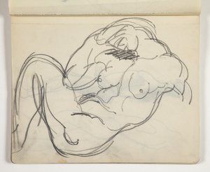 Liggende Naakte Mannen- of Vrouwenfiguur; Mogelijk Studie naar Klassieke Beeldhouwkunst