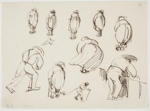 Studies van figuren van achteren gezien