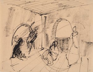 Ontwerp voor het schilderij "Hecuba" door J.A. Jerichau