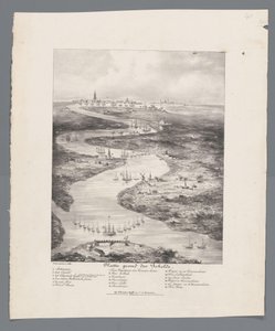 Loop van de Schelde van Fort Bath tot Antwerpen, 1832 door J.B. Clermans